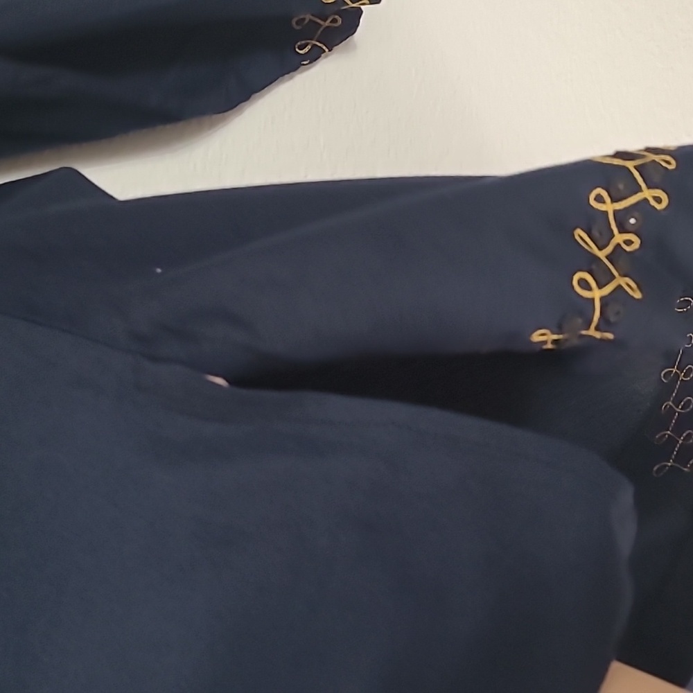 Shopping with Anthony Mark Hankins Navy Long Sleeve Artsy Tunic Size M - Picture 7 of 7